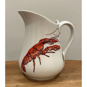 MA Jilly Designs BIA Cordon Bleu Pitcher Porcelain Lobster Seafood Decorative